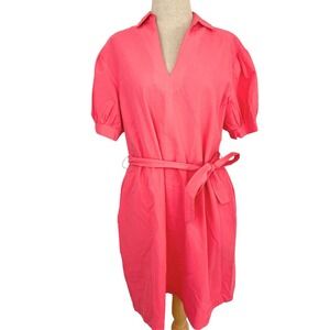 Southern Tide Shirt Dress Size S Pink Short Sleeve Belted Seersucker‎ Nautical